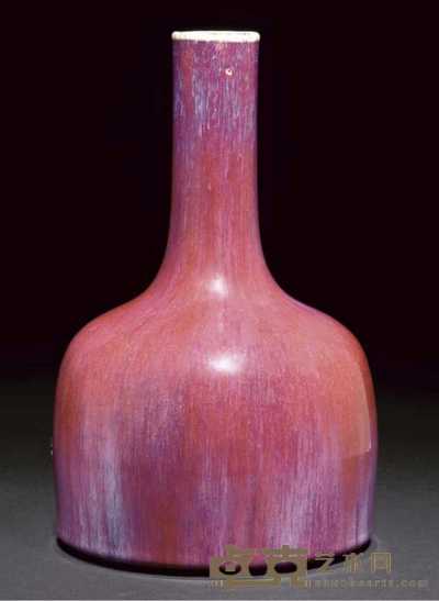 19th century A flambe glazed mallet vase 